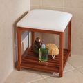 The Cushioned Teak Shower Stool